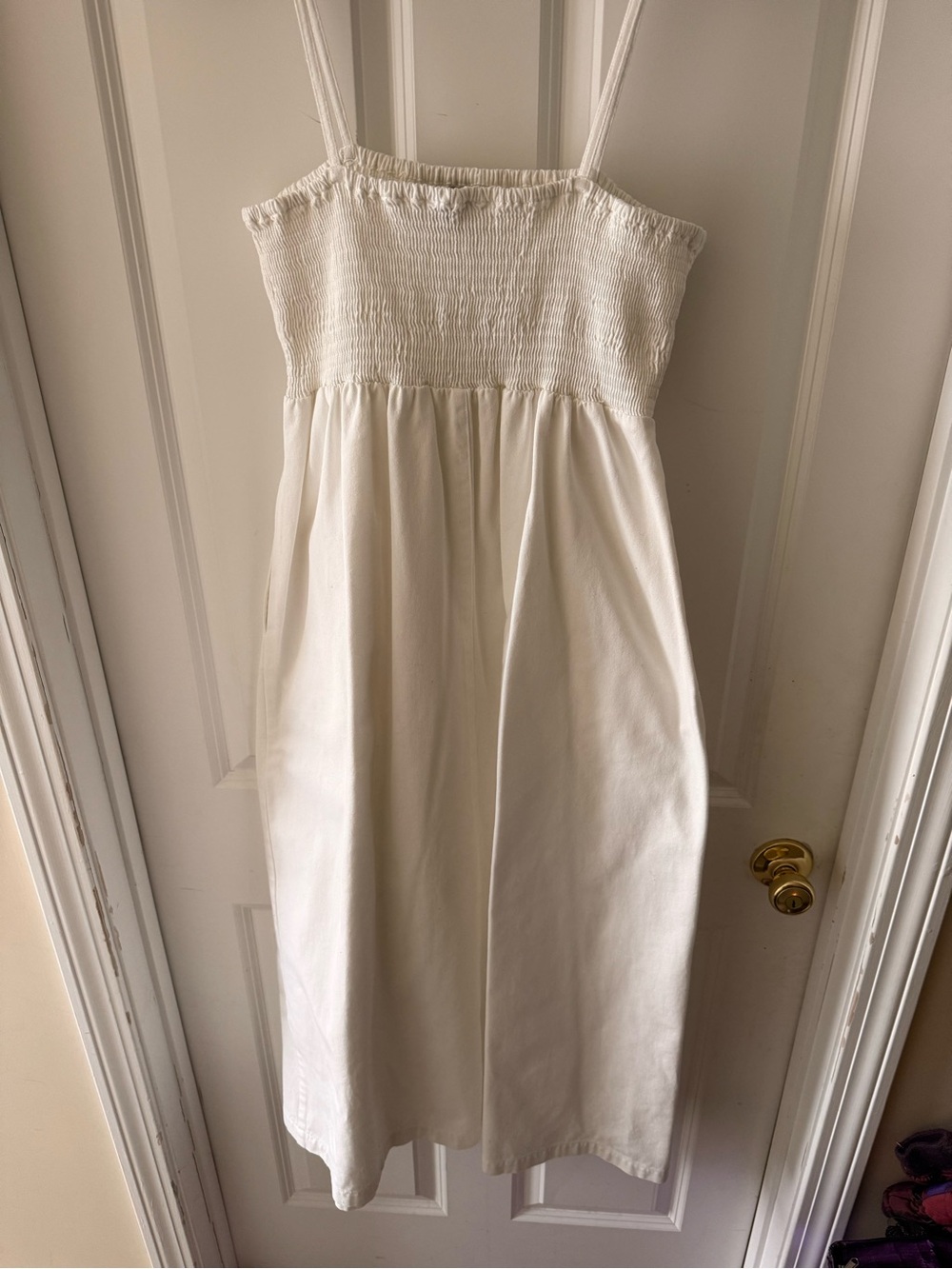 ASOS DESIGN White Smocked Midi Dress | Size US 8 / EU 36 - Picture 2 of 4